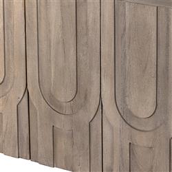 Celia Modern Classic Aged Grey Carved Wood Media Console|