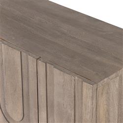 Celia Modern Classic Aged Grey Carved Wood Media Console|