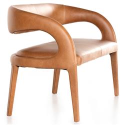 Alexander Mid Century Brown Upholstered Leather Dining Bench|