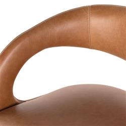 Alexander Mid Century Brown Upholstered Leather Dining Bench|