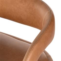 Alexander Mid Century Brown Upholstered Leather Dining Bench|