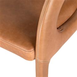 Alexander Mid Century Brown Upholstered Leather Dining Bench|