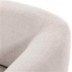 Sabina Modern Classic Beige Performance Brown Wood Base Tight Back Sofa - 87"W|