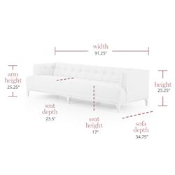 Allen Mid Century Green Velvet Brown Wood Frame Button Tufted Sofa - 91.25"W|