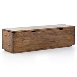 Scarlett Rustic Lodge Natural Brown Reclaimed Wood Storage Trunk|