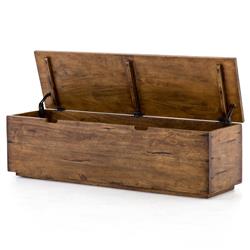 Scarlett Rustic Lodge Natural Brown Reclaimed Wood Storage Trunk|
