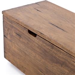 Scarlett Rustic Lodge Natural Brown Reclaimed Wood Storage Trunk|