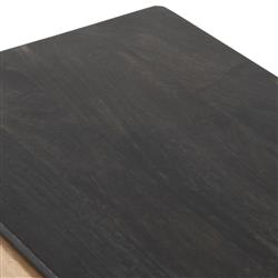 Rhian Coastal Beach Black Mango Wood Natural Woven Cane Dresser|