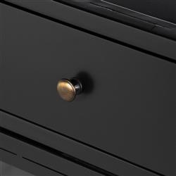 Katren Industrial Loft Black Metal Clear Tempered Glass 2 Door Sideboard|