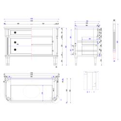 Johan French Country Blue Stone Antique White Oak Bath Vanity Sink - 50"|