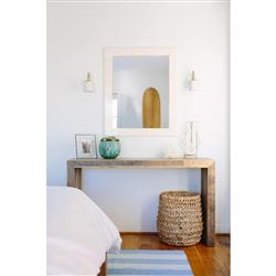 Murray Coastal Beach White Ceramic Brass Metal Armed Sconce|