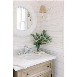 Hensley Coastal Beach Nickel Metal Natural Hemp Shade Armed Sconce|