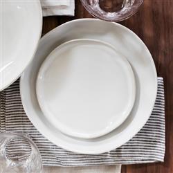 Forma Cloud Modern Classic White Stoneware Dinner Plate|