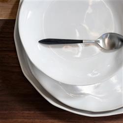 Forma Cloud Modern Classic White Stoneware Pasta Bowl|