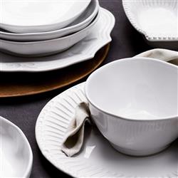 Forma Cloud Modern Classic White Stoneware Pasta Bowl|