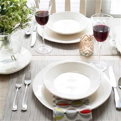Lastra Modern Classic White Stoneware Dinner Plate|