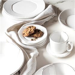 Lastra Modern Classic White Stoneware Dinner Plate|