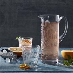 Lucy Coastal Beach Clear Glass Pitcher|