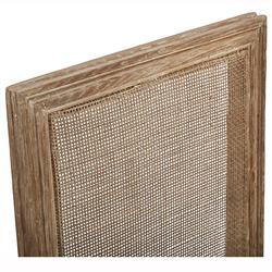 Amari French Beige Performance Fabric Brown Oak Wood Cane Back Side Chair|