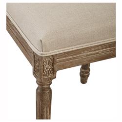 Amari French Beige Performance Fabric Brown Oak Wood Cane Back Side Chair|