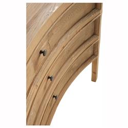 Kadence Rustic Brown Pine Wood Dovetail 3 Drawer Concave Bachelor Chest|