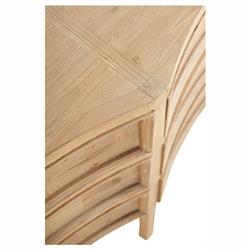 Kadence Rustic Brown Pine Wood Dovetail 6 Drawer Concave Double Dresser|