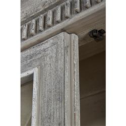 Bien French Country Grey Wood Glass Cathedral Arched Cabinet|