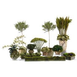 John-Richard Modern Classic Green Moss Mounds Glass Plate Plant|