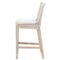Kailey Coastal Beach White Performance Seat Woven Rope Mahogany Frame Counter Stool
