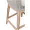 Kailey Coastal Beach White Performance Seat Woven Rope Mahogany Frame Counter Stool