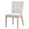 Kailey Coastal Beach White Performance Woven Rope Mahogany Frame Dining Side Chair - Set of 2