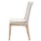 Kailey Coastal Beach White Performance Woven Rope Mahogany Frame Dining Side Chair - Set of 2