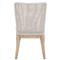 Kailey Coastal Beach White Performance Woven Rope Mahogany Frame Dining Side Chair - Set of 2