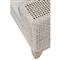 Alaina Coastal Beach Grey Woven Rope Upholstered Teak Frame Outdoor Ottoman