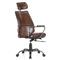 Reid Industrial Tufted Brown Upholstered Silver Iron Adjustable Office Chair