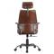 Reid Industrial Tufted Brown Upholstered Silver Iron Adjustable Office Chair