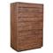 Atlas Rustic Lodge Brown Acacia Wood 5 Drawer Tall Chest Dresser