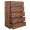 Atlas Rustic Lodge Brown Acacia Wood 5 Drawer Tall Chest Dresser