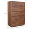 Atlas Rustic Lodge Brown Acacia Wood 5 Drawer Tall Chest Dresser