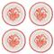 Coralina Red Porcelain Dinner Plate - Set of 4