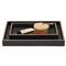 Pigeon and Poodle Manchester Modern Black Faux Shagreen Tray - Set of 2