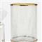 Pigeon and Poodle Pomaria Hollywood Gold Accent Clear Glass Waste Basket