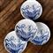 Lucy Coastal Beach Blue Porcelain Canape Plate - Set of 4