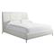Jhay Modern Classic White Performance Upholstered Silver Metal Bed - King