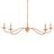 Aelle Coastal Beach Brown Rattan Painted Metal Candle Style Chandelier - Small