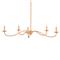 Aelle Coastal Beach Brown Rattan Painted Metal Candle Style Chandelier - Small