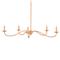 Aelle Coastal Beach Brown Rattan Painted Metal Candle Style Chandelier - Small