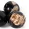 Conor Rustic Lodge Black Accent Brown Wood Round Decorative Objects - Set of 3