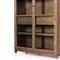 Clarence Rustic Lodge Brown Oak Wood Clear Glass Door Display Case