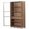 Clarence Rustic Lodge Brown Oak Wood Clear Glass Door Display Case
